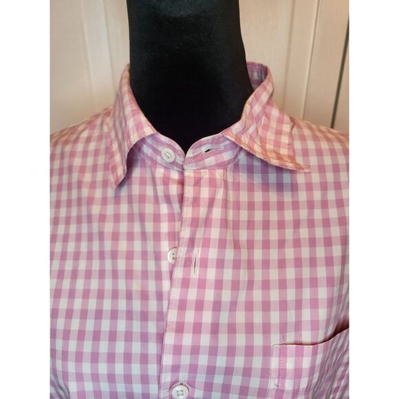 J. Crew Pink/White Gingham Button Up Shirt L Preppy Spring Easter Classic Church - Picture 2 of 7